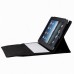 Compact Slim Wired Keyboard with PU Leather Case for Apple iPad - Black