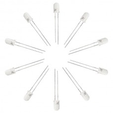 5MM Red LED Emitters Water Clear 5000 MCD 50-Pack