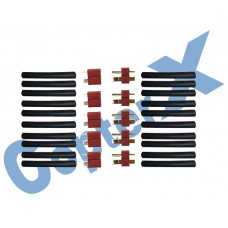 CopterX 450 Helicoptor Part: Deans Ultra T Plug High-Discharge Connector with Heat Shrink Tubing 5 pairs  No: CX450-08-13