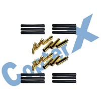 CopterX 450 Helicoptor Part: Gold Plated Connectors with Heat Shrink Tubing 6 Pairs  No: CX450-08-14