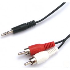 3.5mm 1/8 Y adapter stereo mini plug to male RCA jack