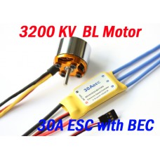 3200KV Brushless Motor + 30A ESC with BEC for plane helicoptor