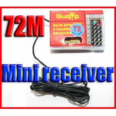 72MHZ 6 Channel mini RC Receiver support ESKY FUTABA