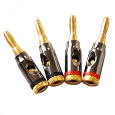 Musical Audio Speaker Cable Wire Banana Plug Connector 4pcs