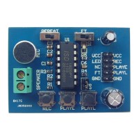 ISD1820 Sound/Voice Recording Playback Recorder Module Board Microphone 3V-5V