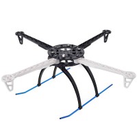 HJ600 Anti-Wind Copter Frame Multi Quadcopter Airframe w/Tall Landing Skid-White+Black