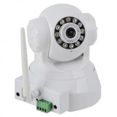 IR Night Version Wireless IP Camera PT with Antenna Strong WiFi Singal-White