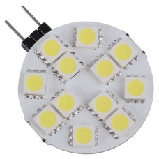 G4 12 LED 5050-SMD Pure White Car Marine Light Bulb Lamp DC 12V Non-Polar