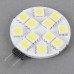 G4 12 LED 5050-SMD Pure White Car Marine Light Bulb Lamp DC 12V Non-Polar