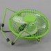 6 inch USB Adjustable Mini Metal Fan For PC Laptop Computer Super Mute-Green