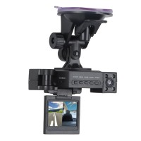 Mini Dual Rotatable Lens Vehicle Camera Car Black Box DVR Dashboard