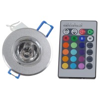 3W RGB Cree LED Ceiling Downlight Spot Kit Light Bulb with Remote Controller