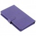 Purple Leather Case Keyboard with USB Port&Stander for 7" Tablets