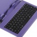 Purple Leather Case Keyboard with USB Port&Stander for 7" Tablets