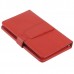 Red Leather Case Keyboard with USB Port& Stander for 7" Tablets