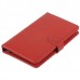 Red Leather Case Keyboard with USB Port& Stander for 7" Tablets