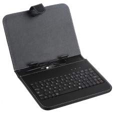 Black Leather Case with USB Keyboard Stylus Pen for 8" Tablets