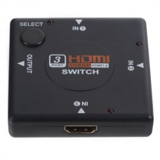 3Port HDMI Switcher Splitter Box Audio Switch Hub Box for HDTV Game Light