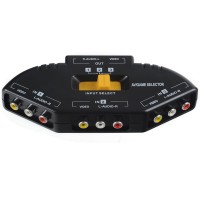 AV-33 AV Converter3 Input 1 Output AV Audio-Video Signal Switch AV Game Selector-Black