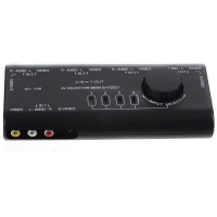 AV-109 4 in1 4 group AV Audio Video S-Video Selector Switch Box with Cable