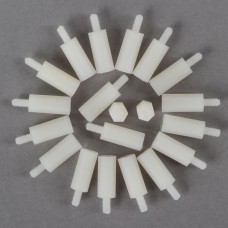 20pcs M3 6 + 25mm Plastic Nylon Pillar Hex Spacer Male/Female