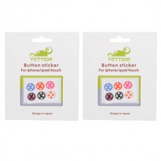 2-Pack Round-shaped Polka Dots Soft Home Button Sticker