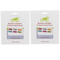 2-Pack Rectangle-shaped Strip Pattern Soft Home Button Sticker