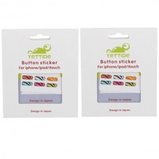 2-Pack Rectangle-shaped Strip Pattern Soft Home Button Sticker