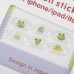 2-Pack Rectangle-shaped Frog Pattern Soft Home Button Sticker