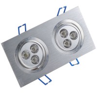 Dual Head 6W 6-LED 600-Lumen 6500K White Ceiling Lamp Down Light 85-266V-White