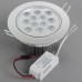 12*1W LED Ceiling Spotlight Lamp Bulb White Light Adjustable Angle 85-265V with Driver