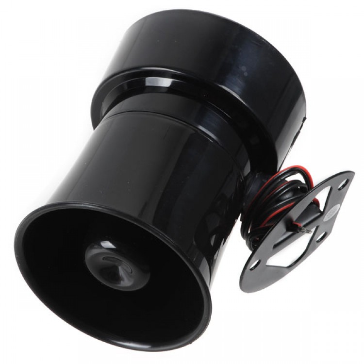 Black Waterproof Electronic Horn Alarm Bell Siren Loudspeaker Free