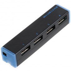 High Quality High Speed 4 Port USB Mini Hub Connectors for Note Book-Black
