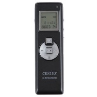 Cenlux C52 0.9" LCD Digital Voice Recorder w/ MP3 Player - Black 4GB 2 x AAA Battery Powered