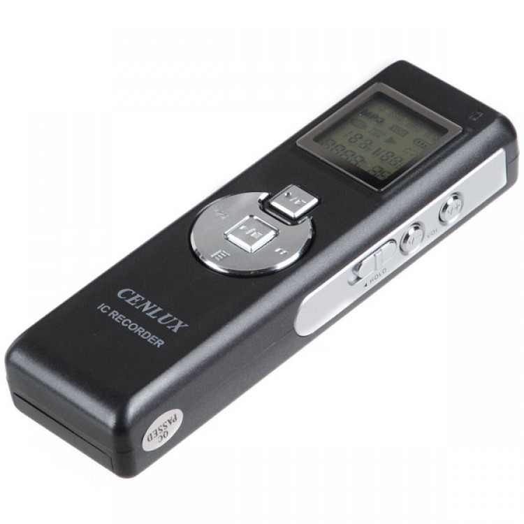 Cenlux C52 0.9" LCD Digital Voice Recorder w/ MP3 Player Black 4GB 2