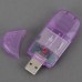 USB 2.0 SDHC SD MMC High Speed Memory Card Reader Pruple Color