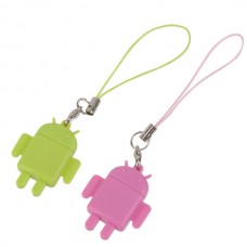 2PCS USB Card Reader Android Robot Doll Lover Mobile Phone Strap Chains