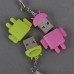 2PCS USB Card Reader Android Robot Doll Lover Mobile Phone Strap Chains