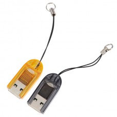 2pcs USB 2.0 T-Flash/TF/Micro SD Memory Card Reader Writer Black+Orange