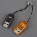 2pcs USB 2.0 T-Flash/TF/Micro SD Memory Card Reader Writer Black+Orange