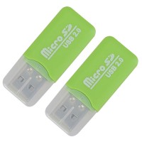 USB 2.0 Professional Micro SD TF T-Flash Card Reader/Writer 2 Pack