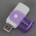 USB 2.0 All in 1 Memory Multi-Card Reader SDHC MS/SD/TF-Purple