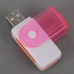 USB 2.0 All in 1 Memory Multi-Card Reader SDHC MS/SD/TF-Pink