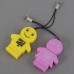 2PCS USB 2.0 High Speed TF Reader Card Circular Yellow+Purple