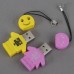 2PCS USB 2.0 High Speed TF Reader Card Circular Yellow+Purple