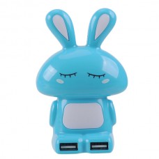 Hi-speed Shy Rabbit 4 Ports USB HUB USB2.0 HUB-Blue