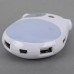 White Plastic Milk Cow Design High Speed USB 2.0 4 Port HUB