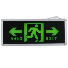 Green LED Emergency Exit Sign LED Compact Dual Circuit Security