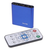 Mini SD USB HDMI 1080P HD Media Player with Remote Controller MKV RMVB RM Blue