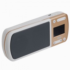 SOAIY S-168 1.4" LCD MP3 Player Speaker w/ FM / TF / USB / AUX - White + Champagne